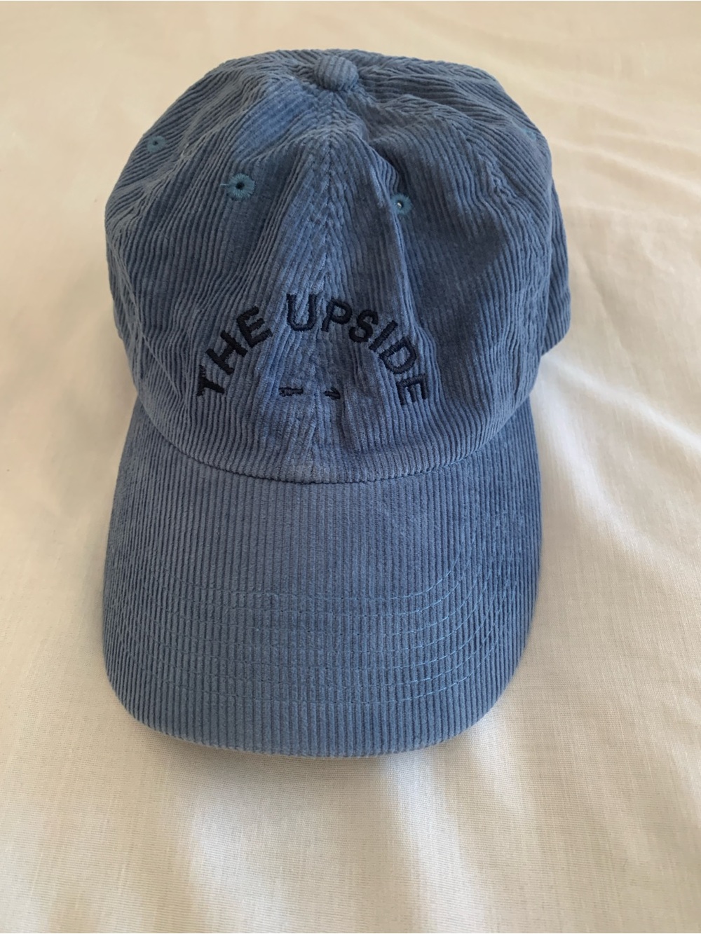 The Upside Blue Corduroy Baseball Cap Embroidered Slouchy Dad Hat OS GUC